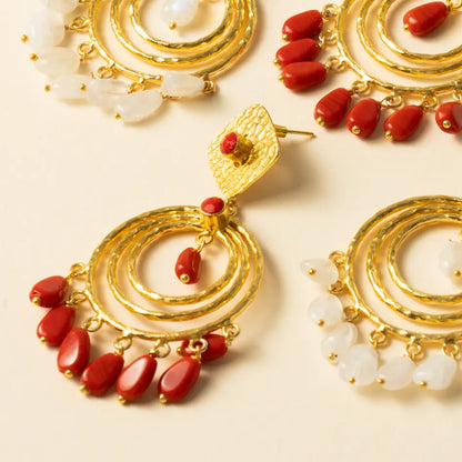 Pendientes Ondula Rojo