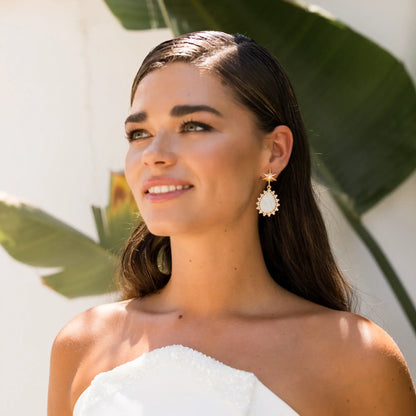 Pendientes Oriela Shine y Blanco nácar