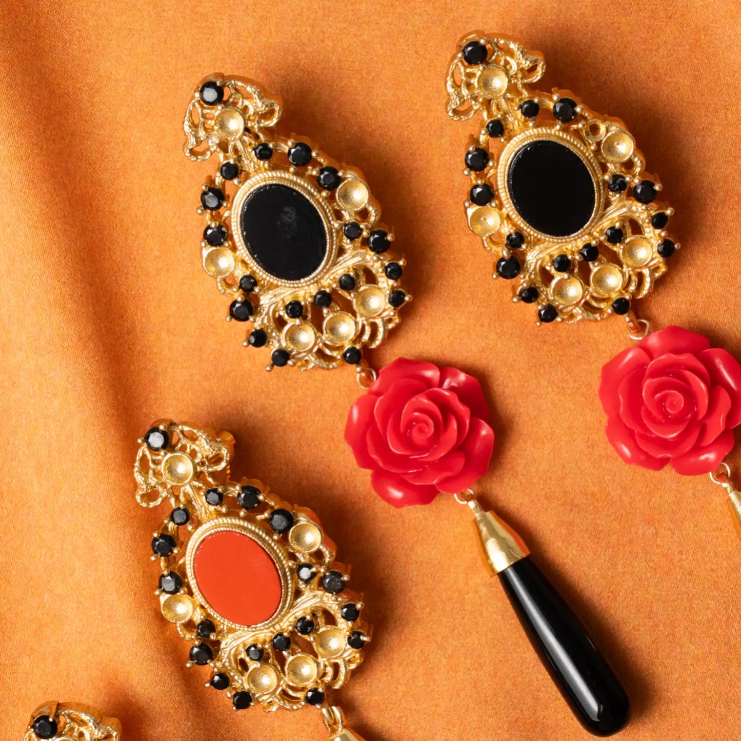 Pendientes Pasión Andaluza Rojo y Negro