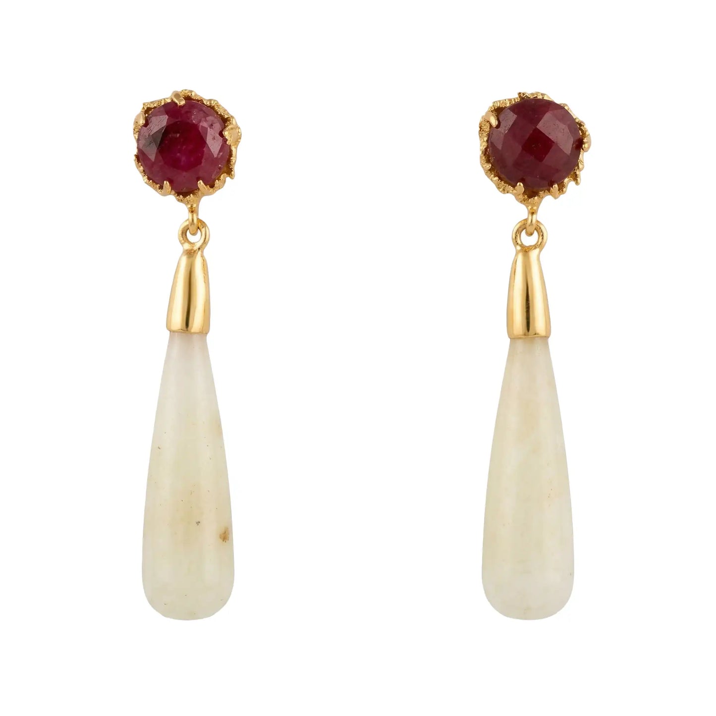 Pendientes Pasión Flamenca Rubí y Piedra Lunar