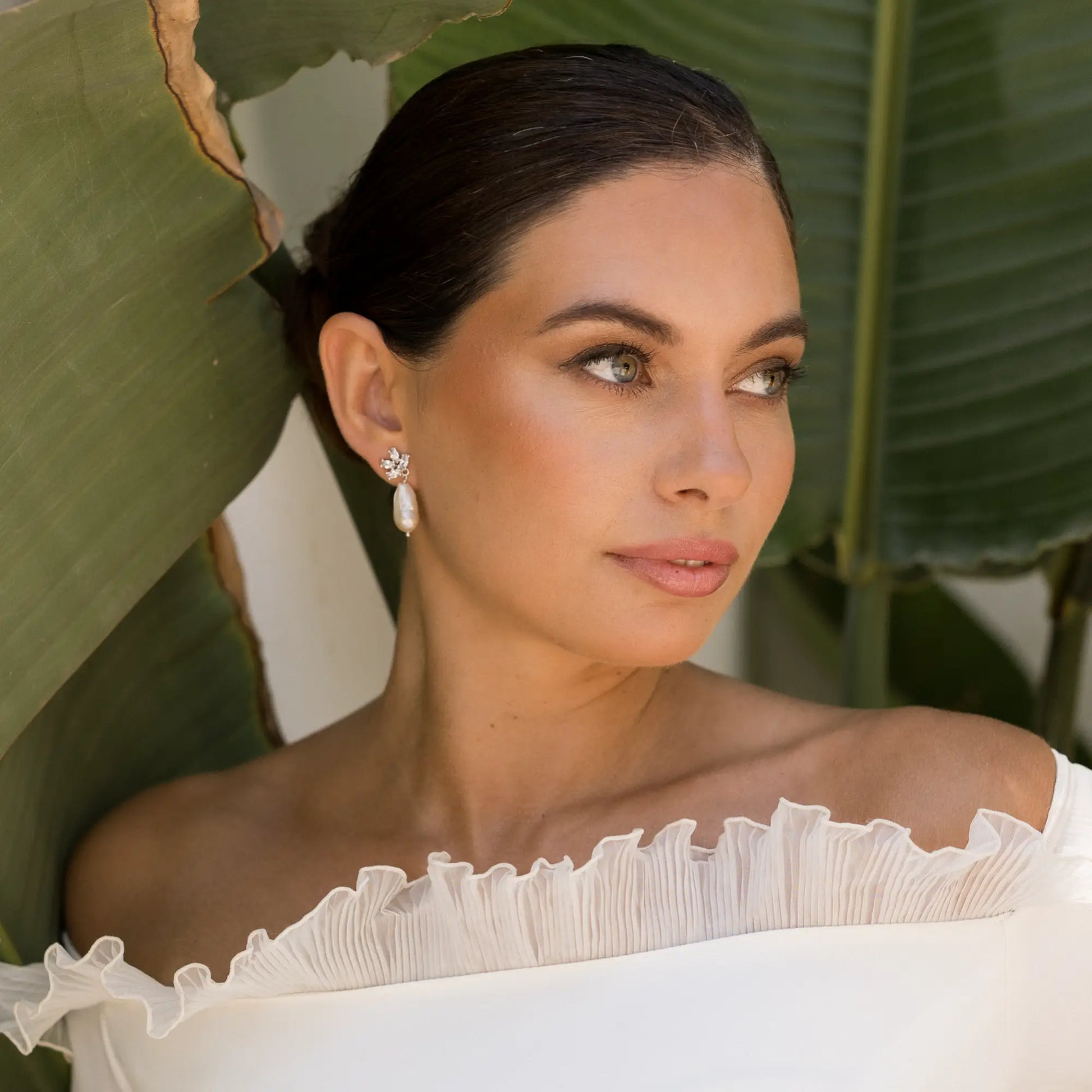 Pendientes Perlesia Plata Shine Perla