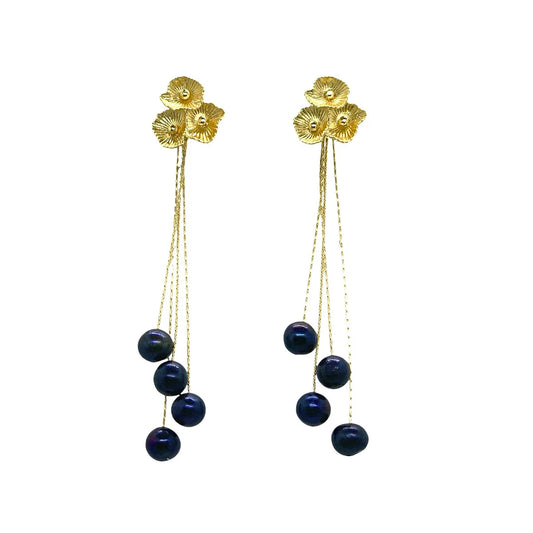 Pendientes Primavera Desmontable Negro