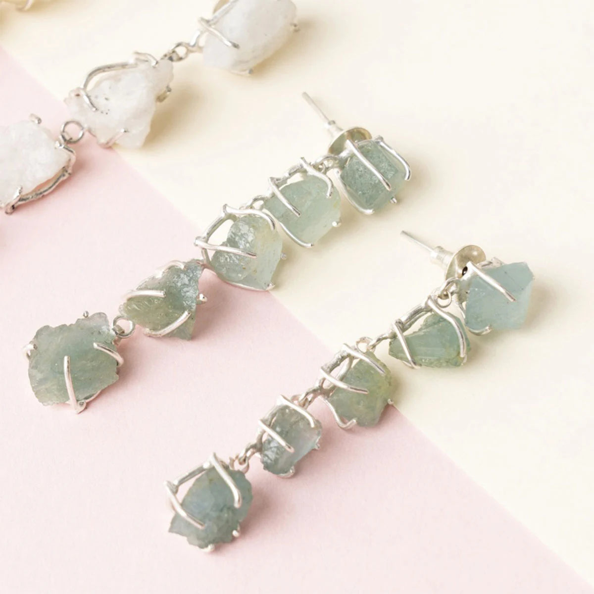 Pendientes Saint Plata Verde Agua