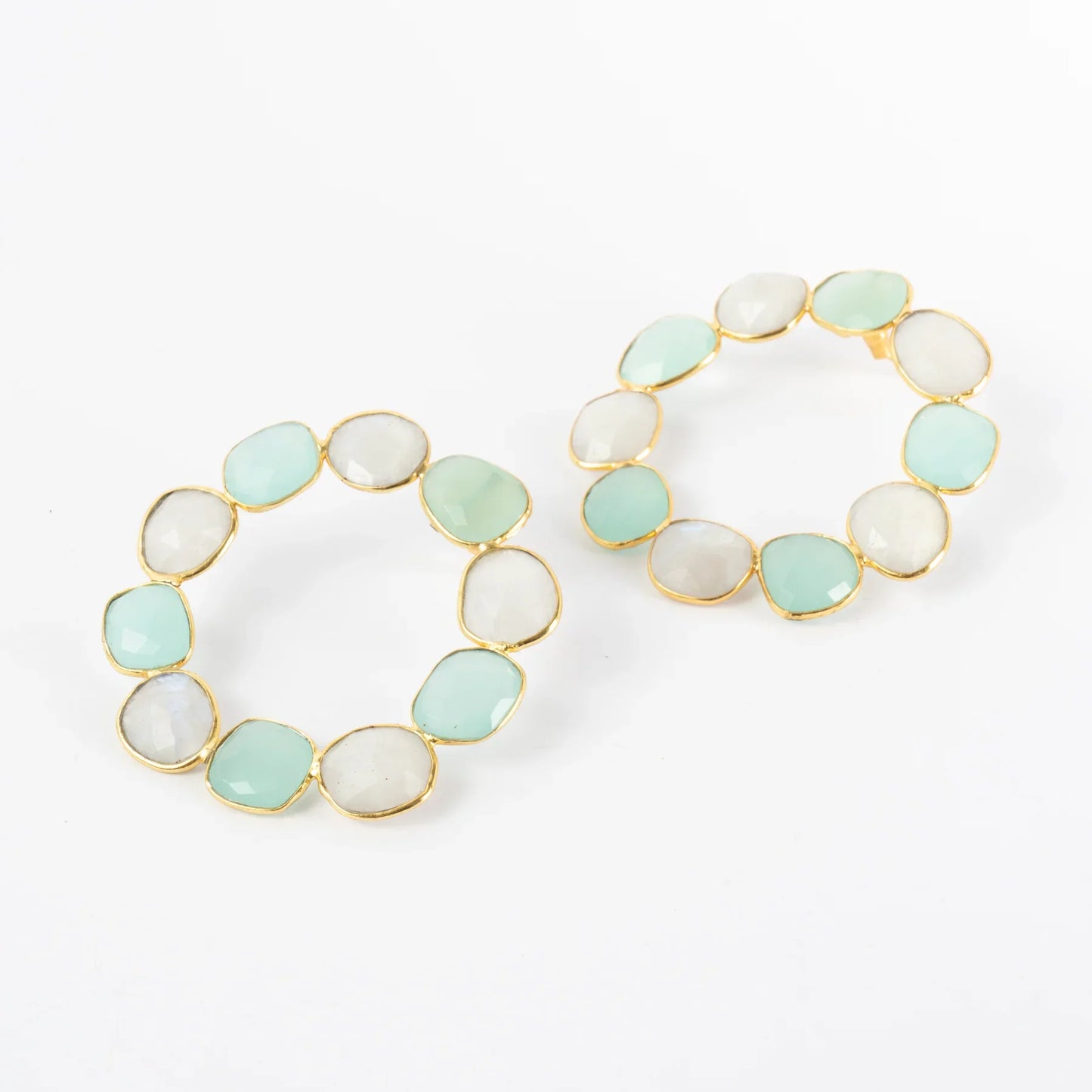 Pendientes Sirius Ed. Limitada Verde agua y Piedra lunar