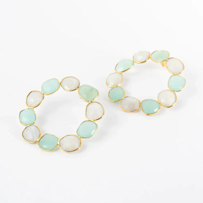 Pendientes Sirius Ed. Limitada Verde agua y Piedra lunar