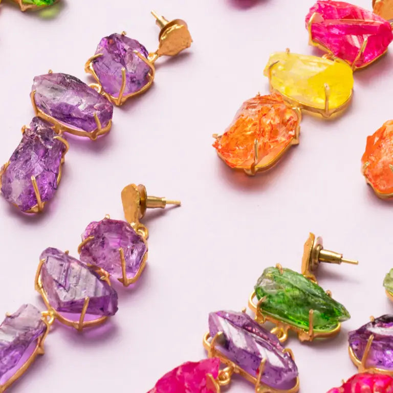 Pendientes Terral Rough Morado