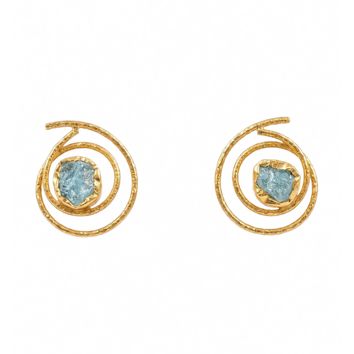 Pendientes Torbellino Rough Azul claro