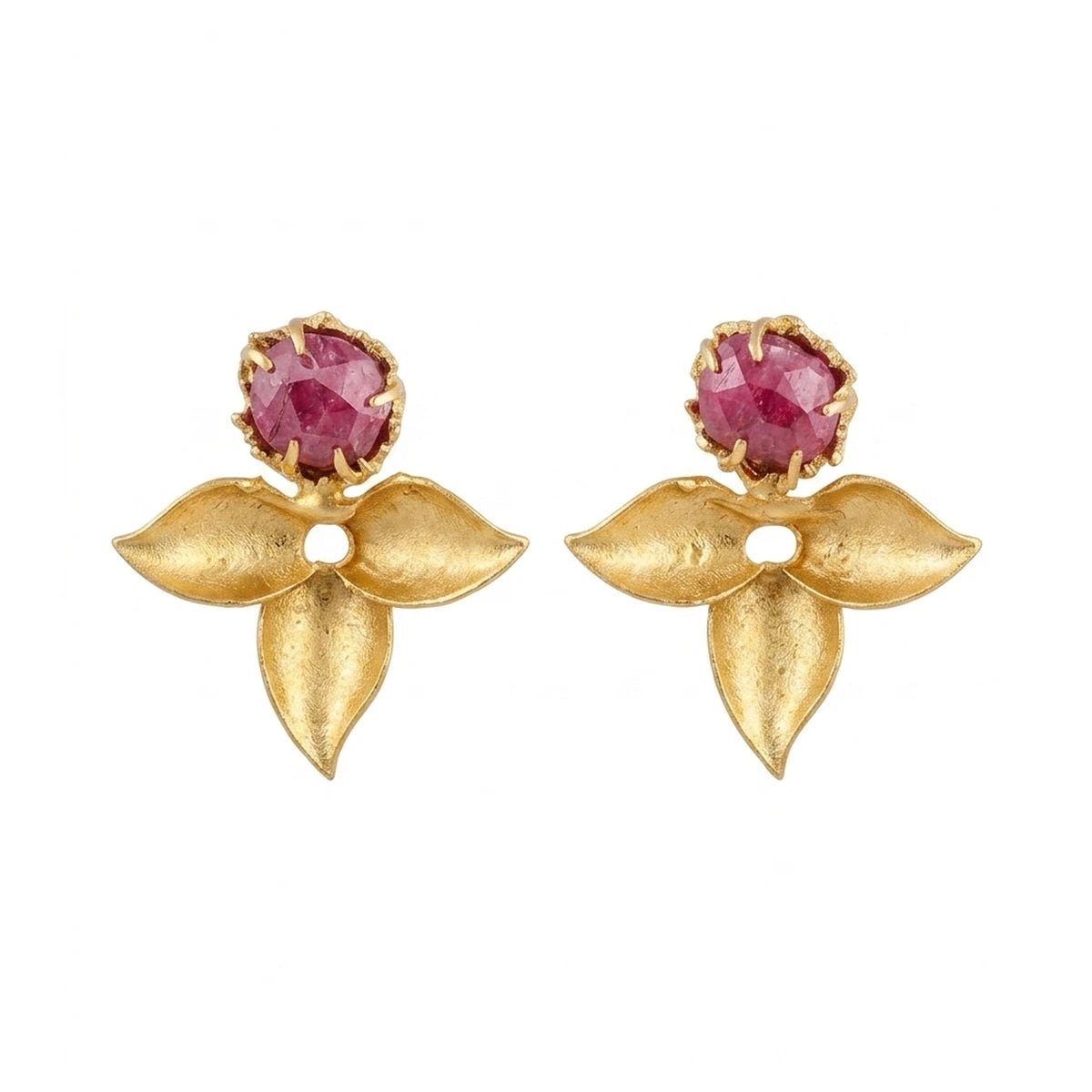 Pendientes Trifolia Rubí