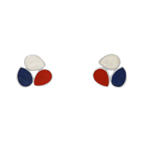 Pendientes Vega Ed. Limitada Plata Lunar, Rojo y Azul Lapis