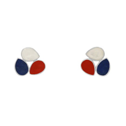 Pendientes Vega Ed. Limitada Plata Lunar, Rojo y Azul Lapis