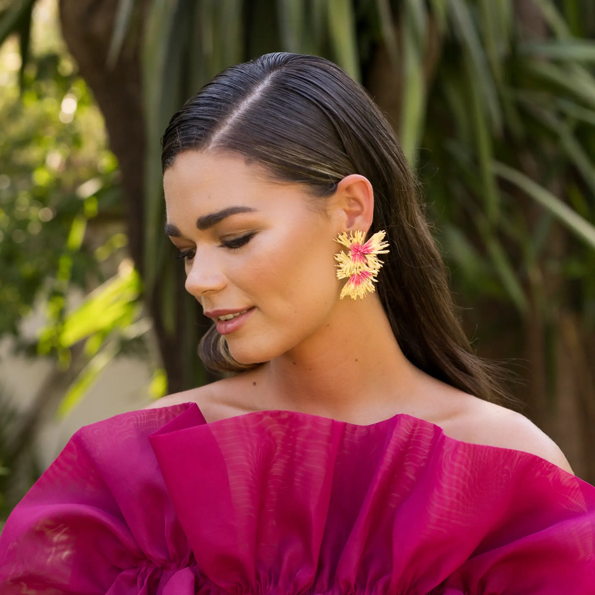 Pendientes Virelia Fucsia