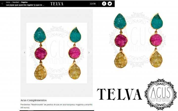 Pendientes Mademoiselle Azul turquesa, Fucsia y Amarillo