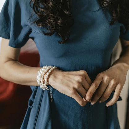 Niva Silver Bracelet with Pearls