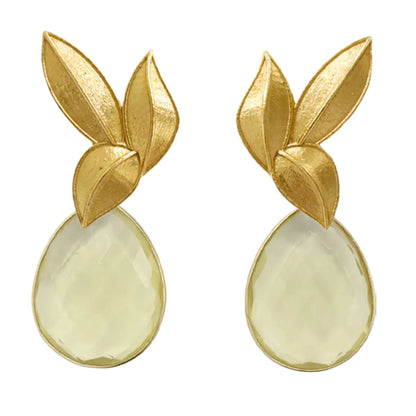 Set Matrix Pendientes Desmontables Laguén y Tear Amarillo Cristal