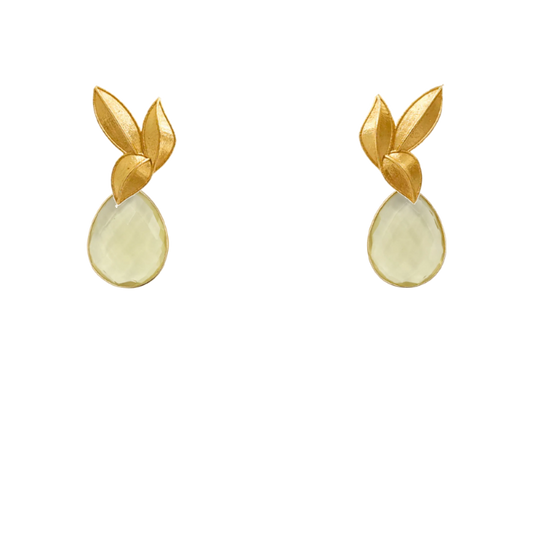 Set Matrix Pendientes Desmontables Laguén y Tear Amarillo Cristal