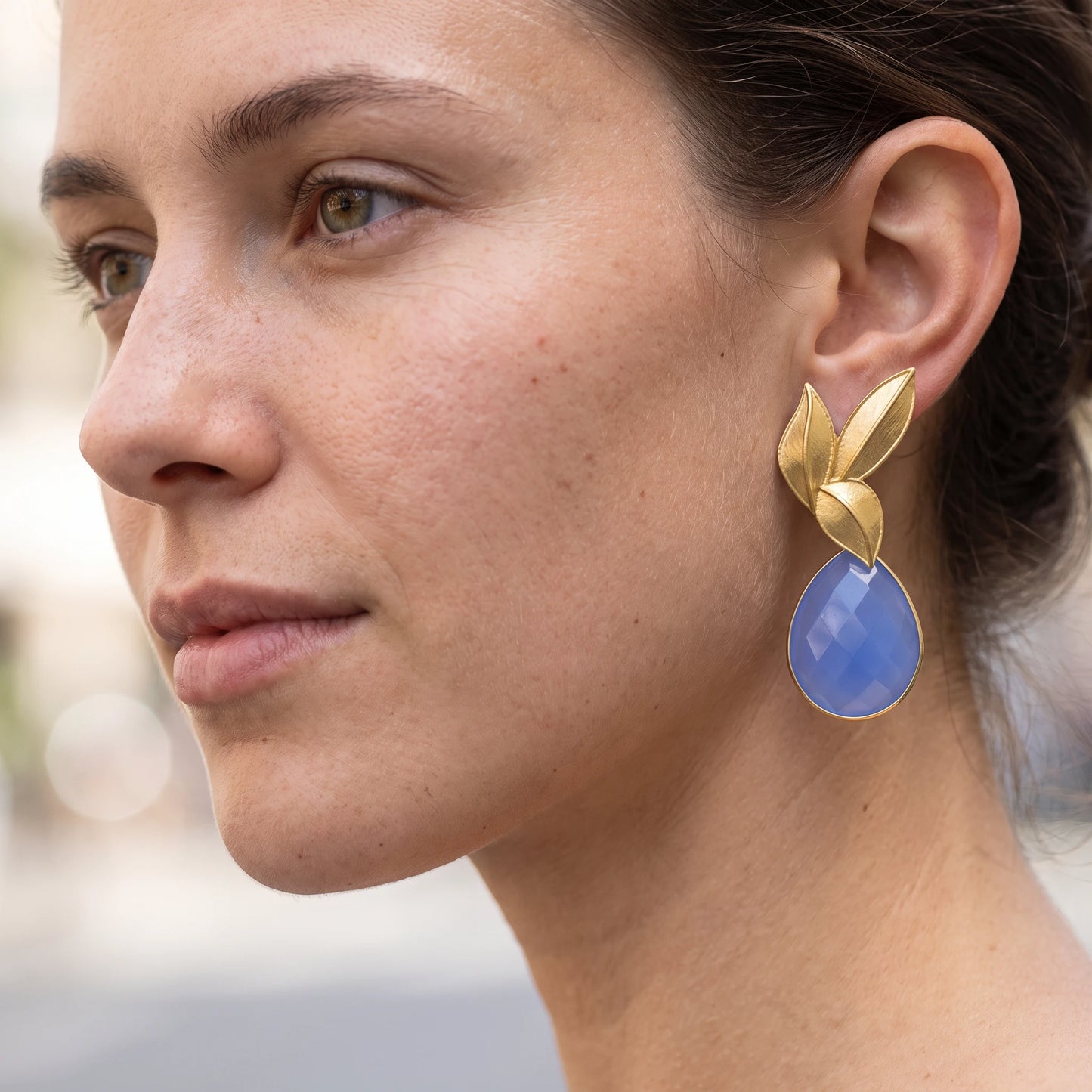 Set Matrix Pendientes Desmontables Laguén y Tear Azul Azure