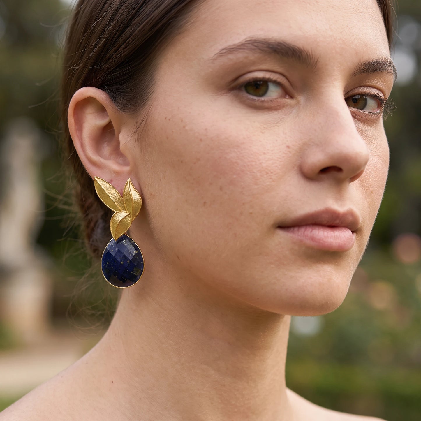Set Matrix Pendientes Desmontables Laguén y Tear Azul Lapislazuli