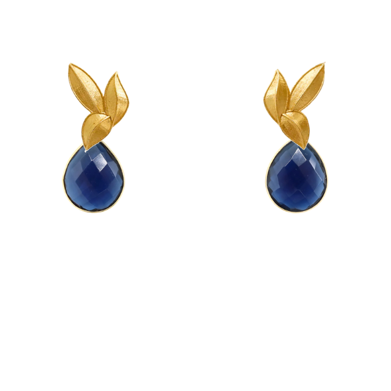 Set Matrix Pendientes Desmontables Laguén y Tear Azul Noche Cristal