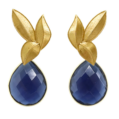 Set Matrix Pendientes Desmontables Laguén y Tear Azul Noche Cristal