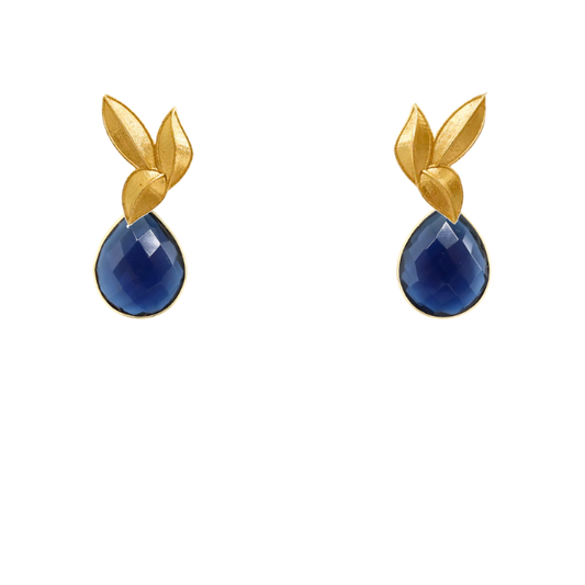 Set Matrix Pendientes Desmontables Laguén y Tear Azul Noche Cristal