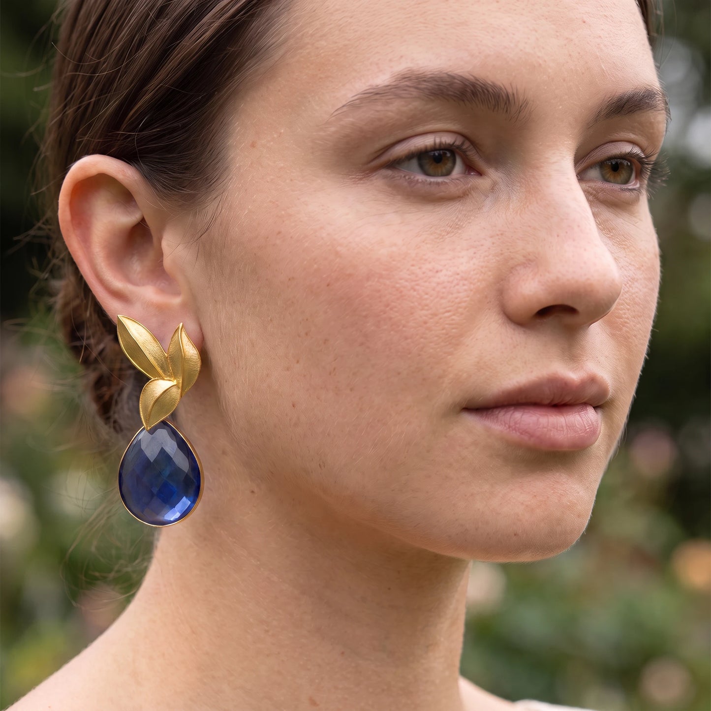 Set Matrix Pendientes Desmontables Laguén y Tear Azul Oscuro