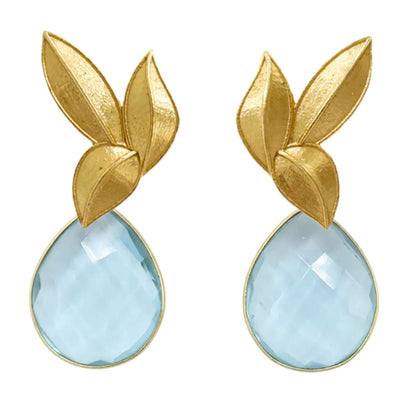 Set Matrix Pendientes Desmontables Laguén y Tear Azul Turquesa Cristal