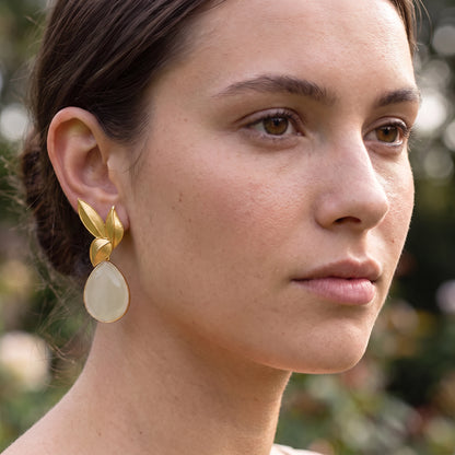 Set Matrix Pendientes Desmontables Laguén y Tear Beige