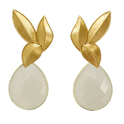 Set Matrix Pendientes Desmontables Laguén y Tear Blanco Crema