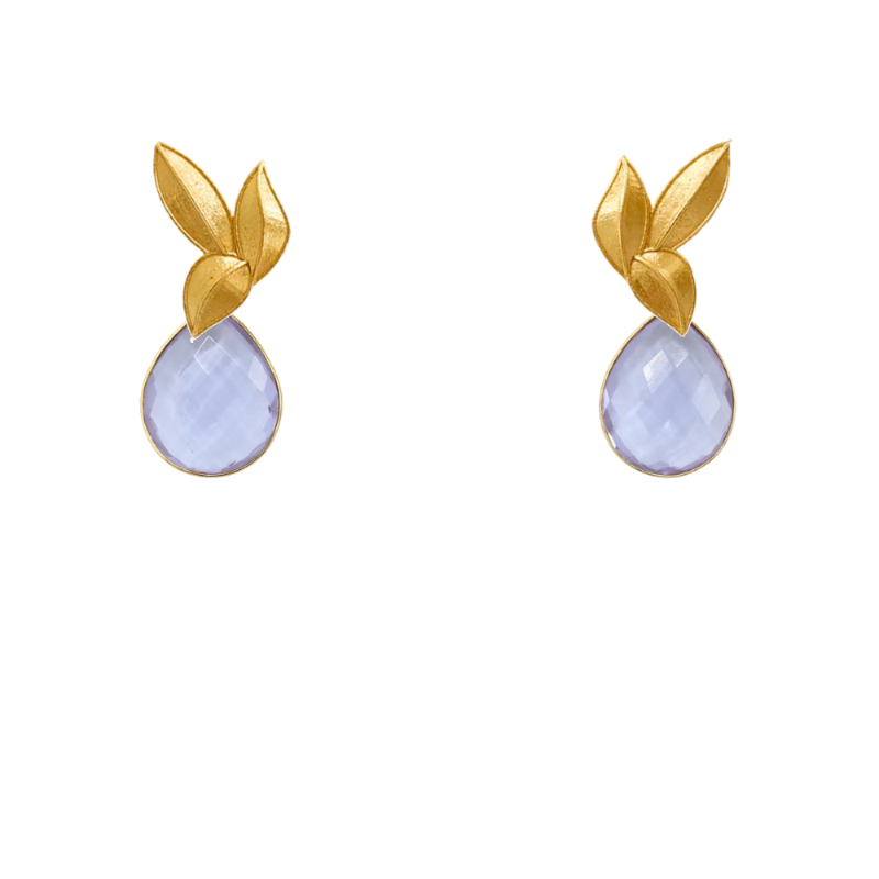 Set Matrix Pendientes Desmontables Laguén y Tear Lila Cristal