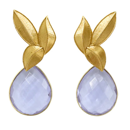 Set Matrix Pendientes Desmontables Laguén y Tear Lila Cristal