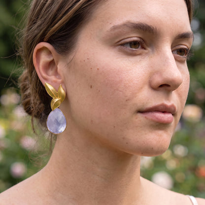 Set Matrix Pendientes Desmontables Laguén y Tear Lila Cristal