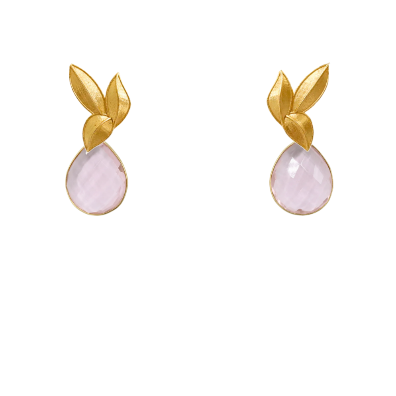 Set Matrix Pendientes Desmontables Laguén y Tear Rosa Claro Cristal