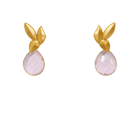 Set Matrix Pendientes Desmontables Laguén y Tear Rosa Claro Cristal