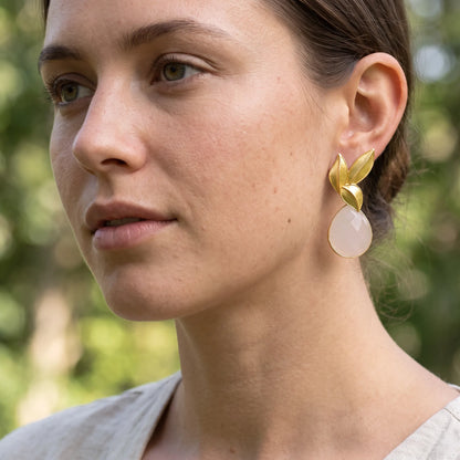 Set Matrix Pendientes Desmontables Laguén y Tear Rosa Palo