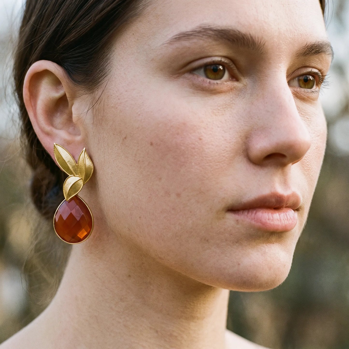 Set Matrix Pendientes Desmontables Laguén y Tear Terracota Cristal