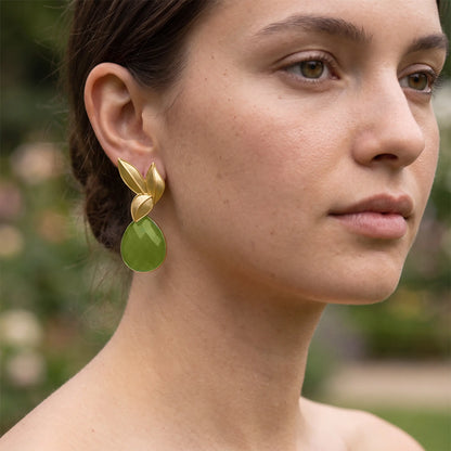Set Matrix Pendientes Desmontables Laguén y Tear Verde Lima Pistacho