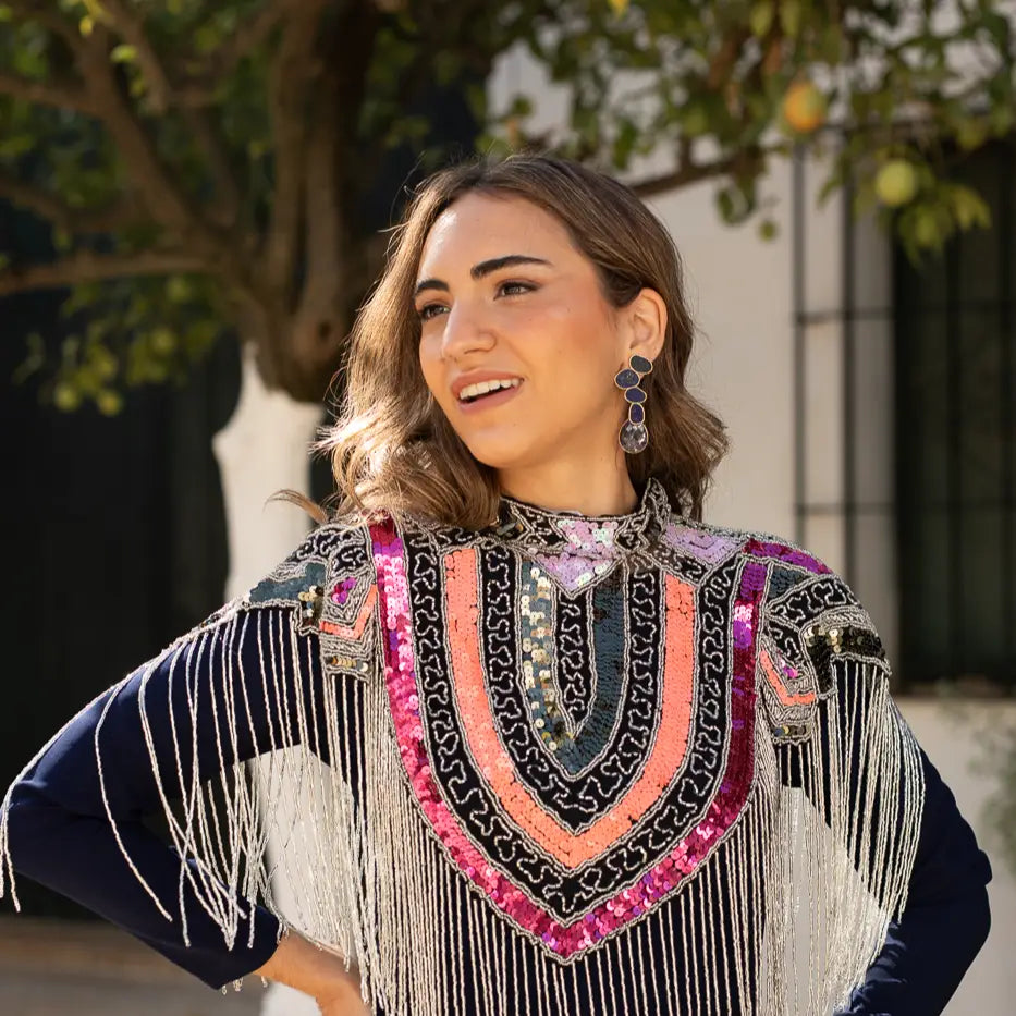 Set Matrix Pendientes Genís Big y Tear Azul Lapislazuli