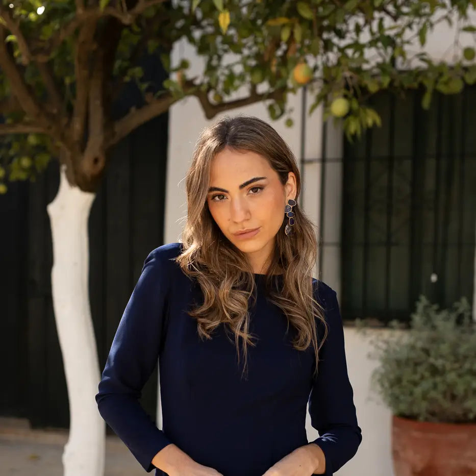 Set Matrix Pendientes Genís Big y Tear Azul Lapislazuli