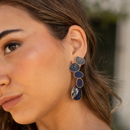 Set Matrix Pendientes Genís Big y Tear Azul Lapislazuli