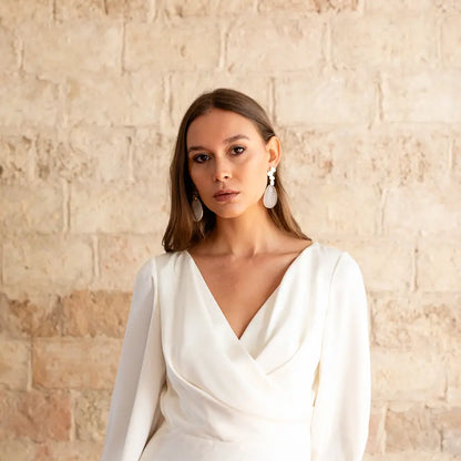 Set Matrix Pendientes Genís Small y Elix XL Blanco