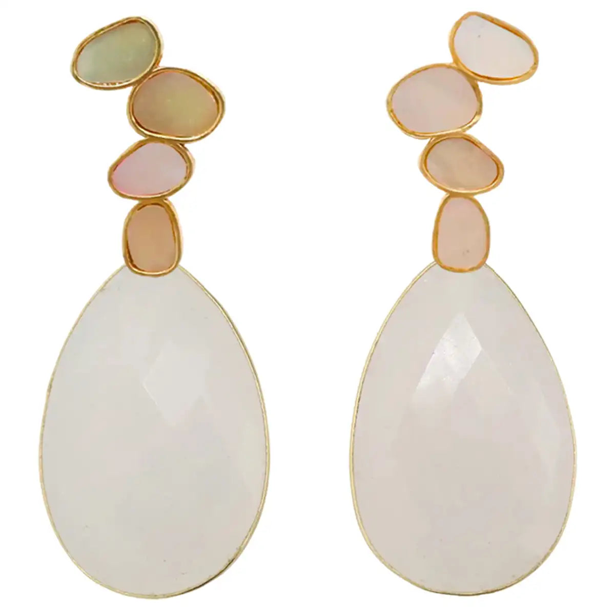 Set Matrix Pendientes Genís Small y Elix XL Blanco