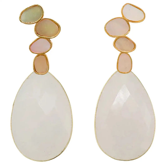 Set Matrix Pendientes Genís Small y Elix XL Blanco