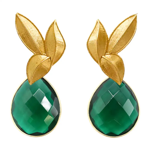 Set Matrix Pendientes Laguén y Tear Verde esmeralda cristal