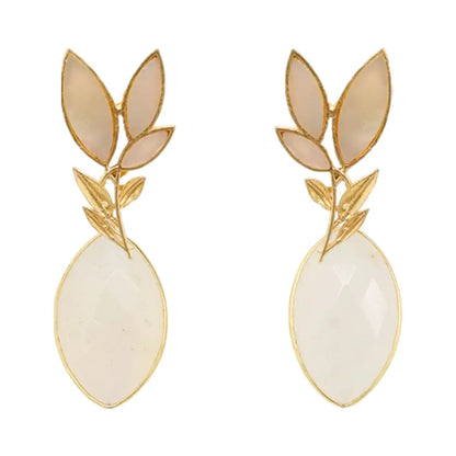 Matrix Set Earrings Leaves and Eye White