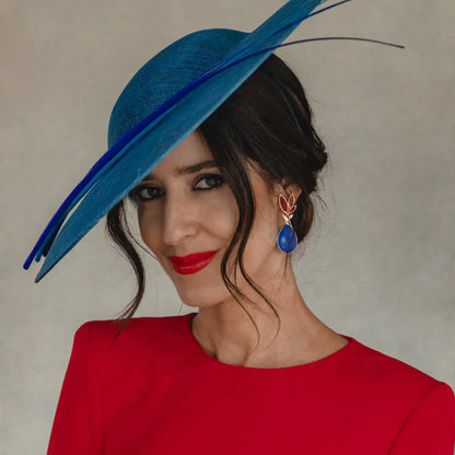 Set Matrix Pendientes Leaves y Tear Rojo, Rubí y Azul Klein