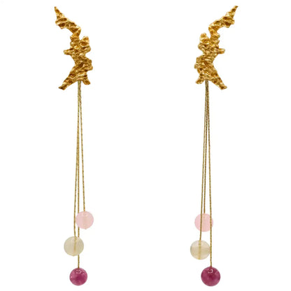 Matrix Set Oslín and Balls Earrings in Pink and Cream