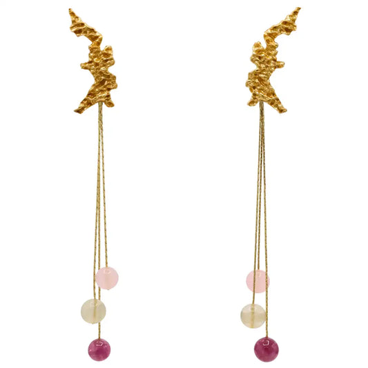 Set Matrix Pendientes Oslín y Balls Rosados y crema