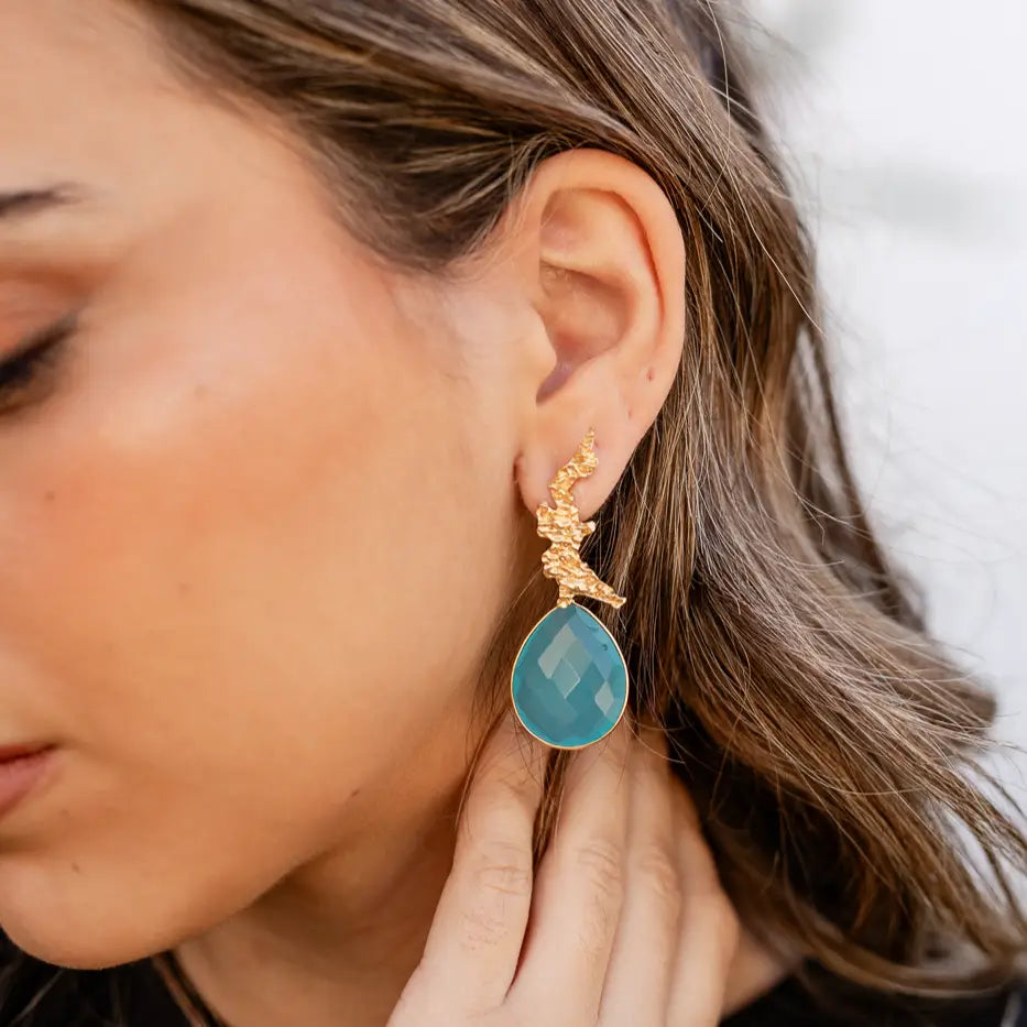 Set Matrix Pendientes Oslín y Tear Azul agua