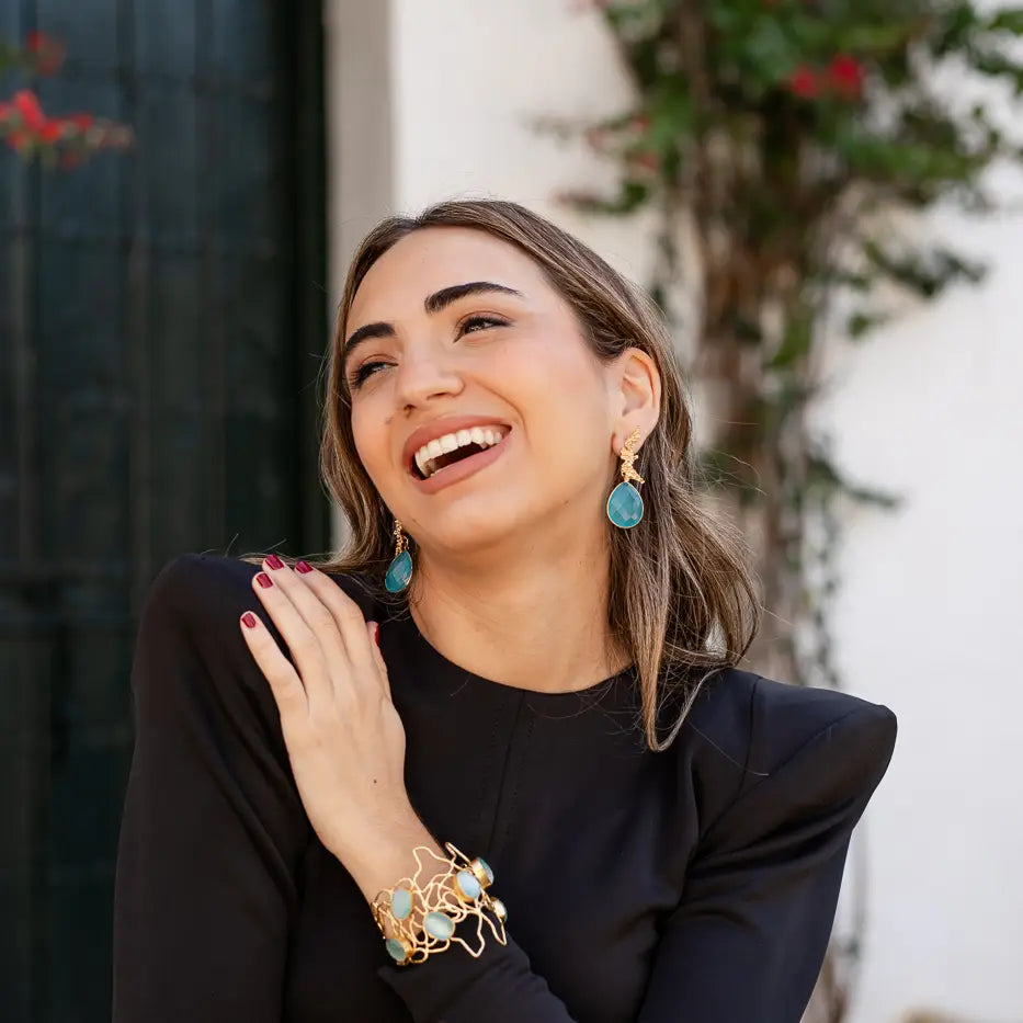 Set Matrix Pendientes Oslín y Tear Azul agua