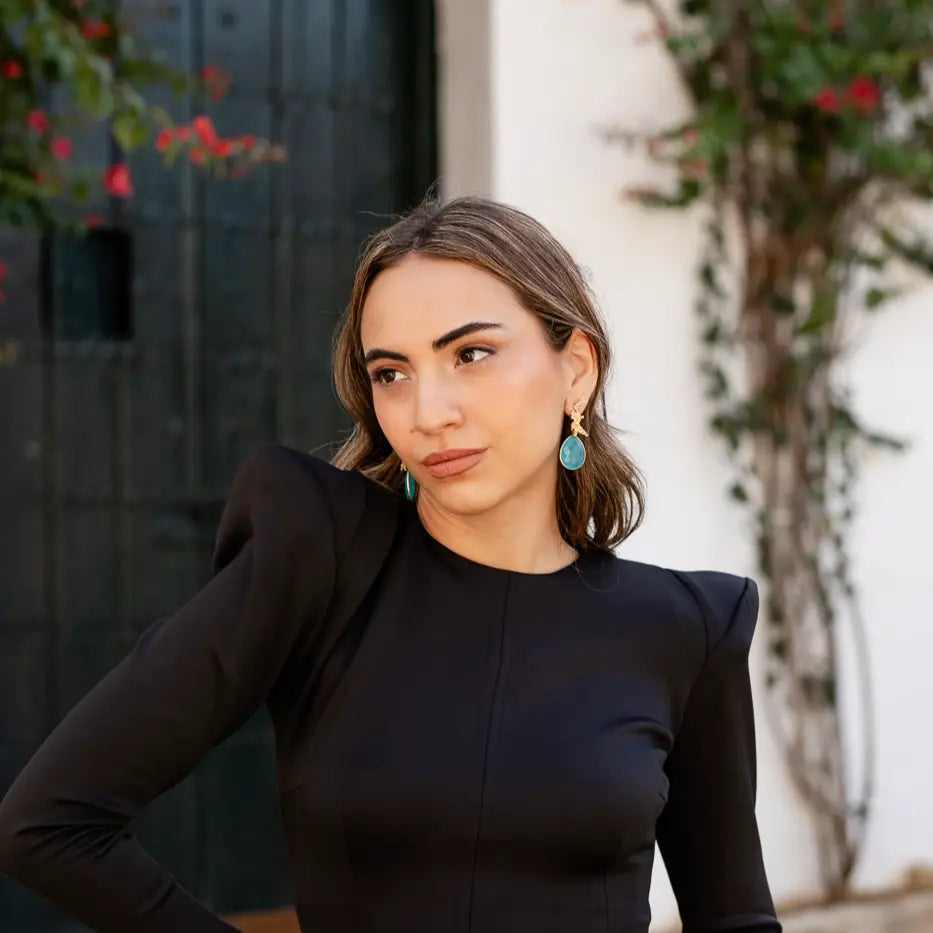 Set Matrix Pendientes Oslín y Tear Azul agua